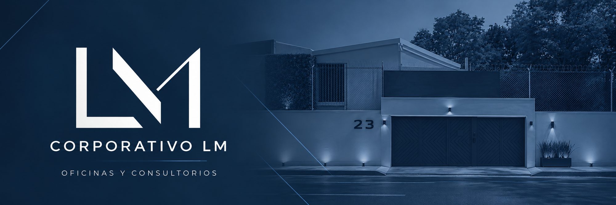 Corporativo LM, oficinas y consultorios. Fachada del número 23